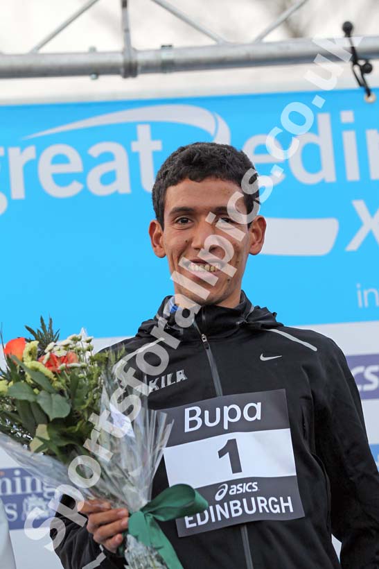 Senior Mens winner Ayad Landassem, BUPA Great Edinburgh Cross Country.